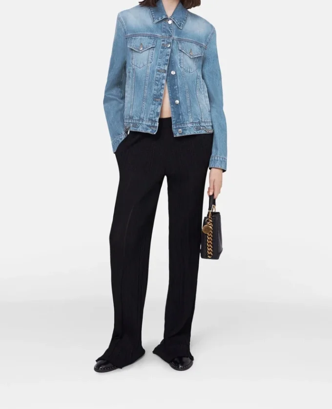 Veste en denim délavé clair à chaîne Falabella Veste en denim délavé clair à chaîne Falabella