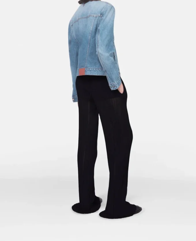 Veste en denim délavé clair à chaîne Falabella Veste en denim délavé clair à chaîne Falabella