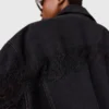 Veste en denim à empiècements en dentelle Veste en denim à empiècements en dentelle