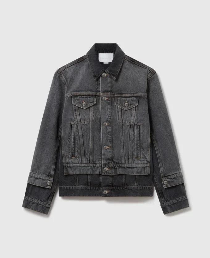 Veste en denim à empiècements ton sur ton Veste en denim à empiècements ton sur ton
