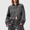 Veste en denim à empiècements ton sur ton Veste en denim à empiècements ton sur ton