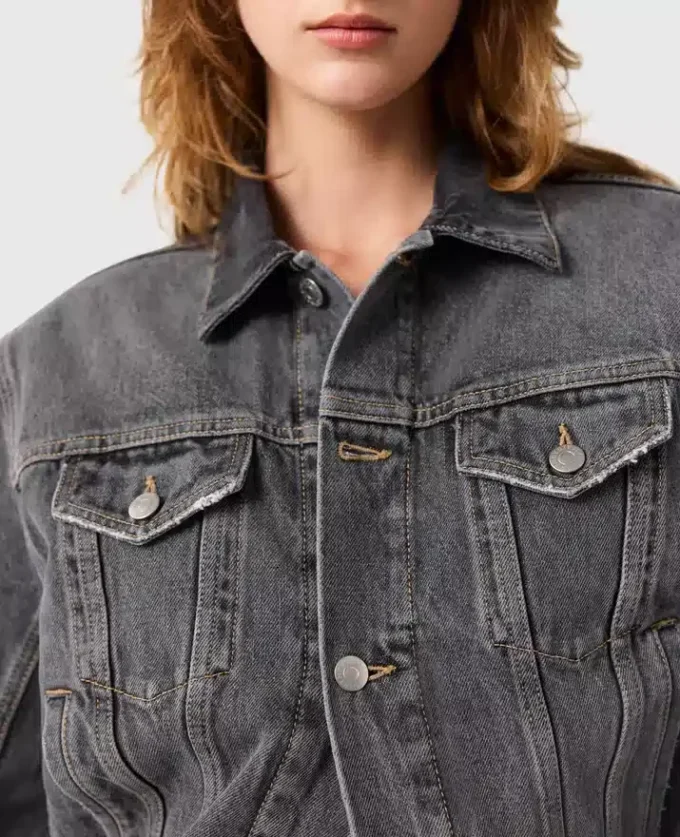 Veste en denim à empiècements ton sur ton Veste en denim à empiècements ton sur ton