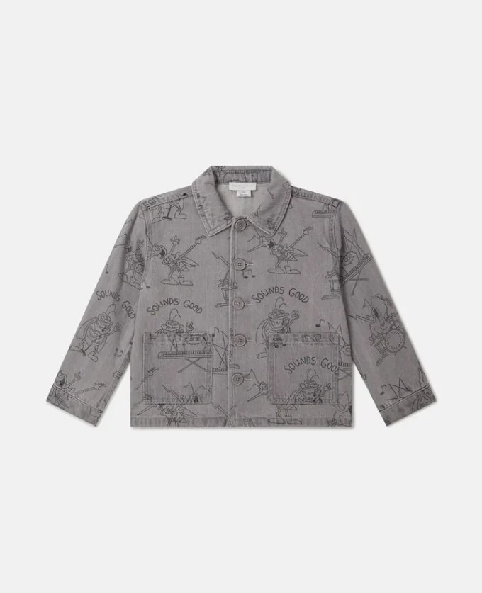 Veste en denim imprimée Bug Band