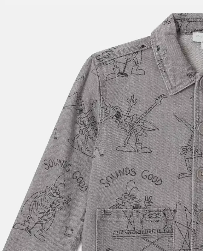 Veste en denim imprimée Bug Band