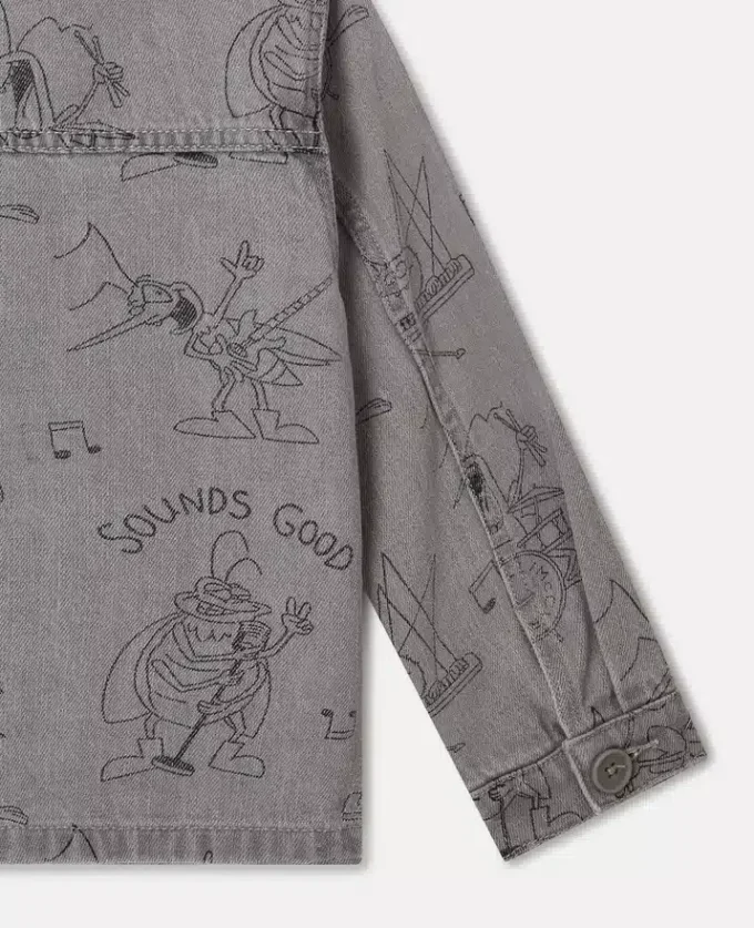 Veste en denim imprimée Bug Band