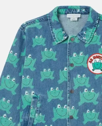 Veste en denim imprimée grenouilles