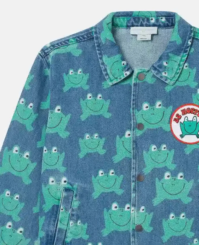 Veste en denim imprimée grenouilles Veste en denim imprimée grenouilles