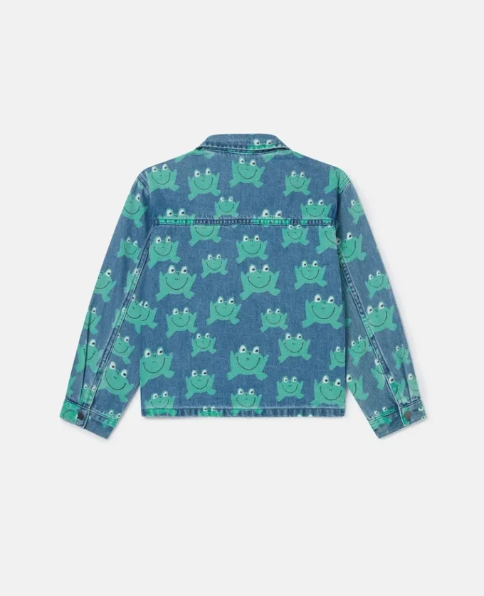 Veste en denim imprimée grenouilles Veste en denim imprimée grenouilles
