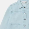 Veste en jean brodée de fleurs