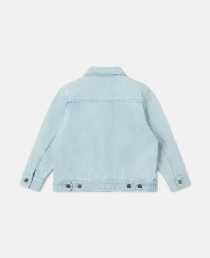 Veste en jean brodée de fleurs