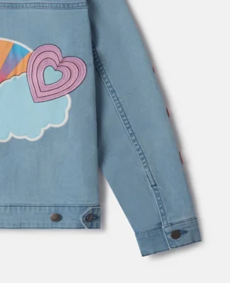 Veste en jean brodée « I Love You »