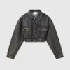 Veste en jean courte à empiècements vieillis Veste en jean courte à empiècements vieillis