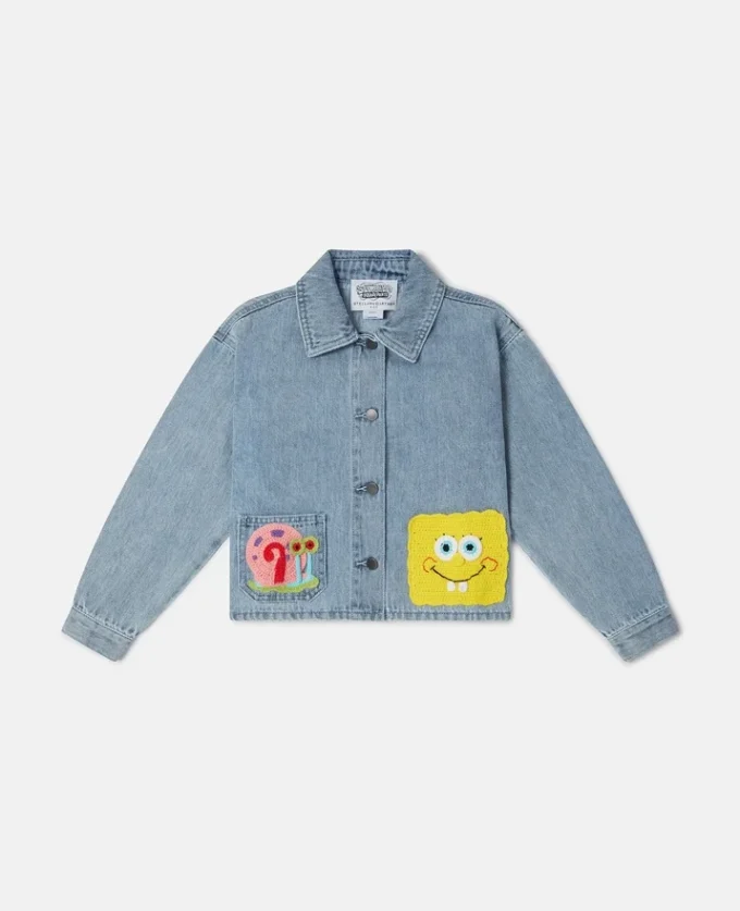 Veste en jean graphique Bob l’éponge Veste en jean graphique Bob l’éponge