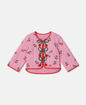 Veste matelassée à imprimé cerises