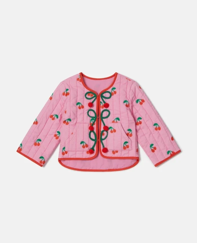 Veste matelassée à imprimé cerises