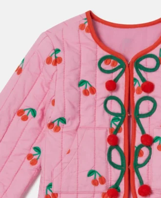Veste matelassée à imprimé cerises