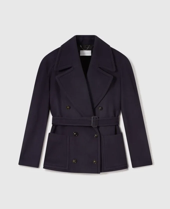 Veste peacoat courte à ceinture Veste peacoat courte à ceinture