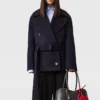 Veste peacoat courte à ceinture Veste peacoat courte à ceinture