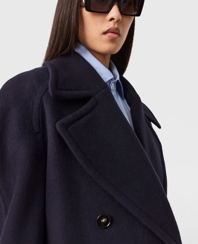 Veste peacoat courte à ceinture Veste peacoat courte à ceinture