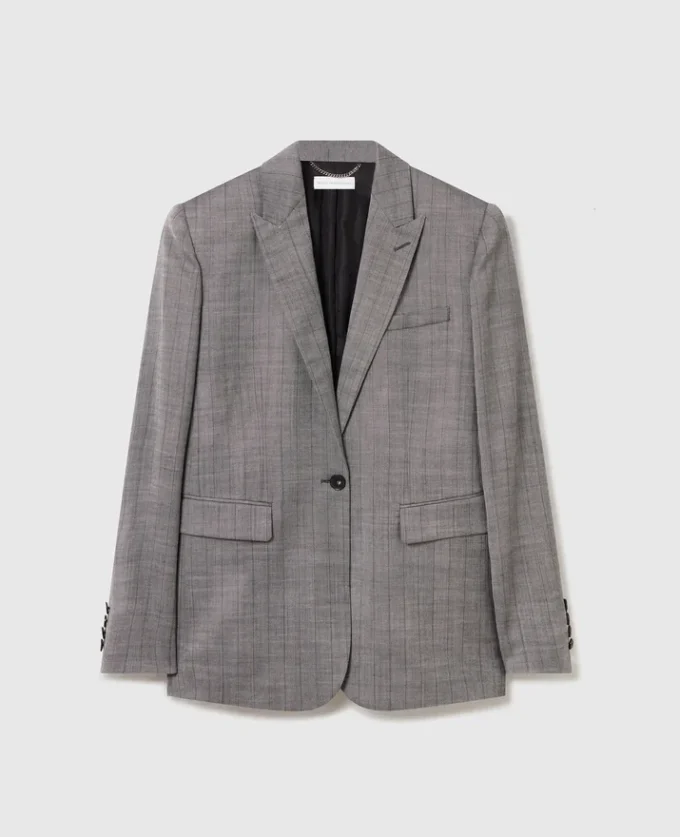 Veste à rayures fines et simple boutonnage Veste à rayures fines et simple boutonnage