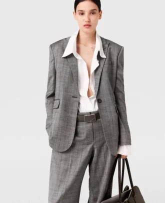 Veste à rayures fines et simple boutonnage