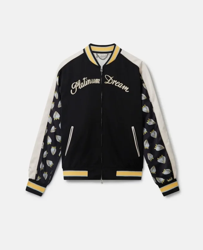 Veste souvenir imprimée fraise d’inspiration traditionnelle Veste souvenir imprimée fraise d’inspiration traditionnelle