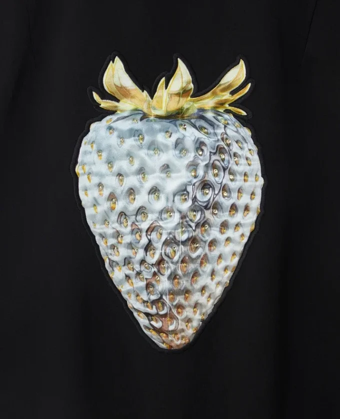 Veste souvenir imprimée fraise d’inspiration traditionnelle Veste souvenir imprimée fraise d’inspiration traditionnelle