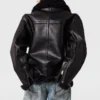 Veste vegan en peau lainée avec ceinture Veste vegan en peau lainée avec ceinture