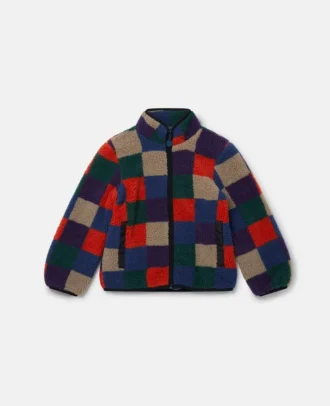 Veste zippée en molleton à carreaux