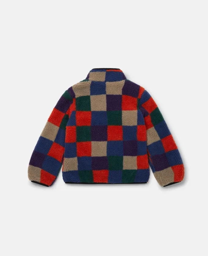Veste zippée en molleton à carreaux